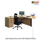 OBASIX® Wooden Pen Stand for Study Table Office Desk Organizer|Natural Wooden Pen Pencil Holder|Unique Design Stationary Storage-PS06